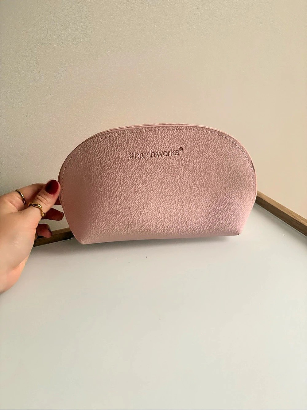 Brushworks Pink Cosmetic Pouch Like New